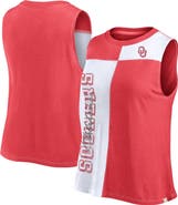 FANATICS Women's Fanatics Branded Crimson/White Oklahoma Sooners Colorblock High Neck Tank Top