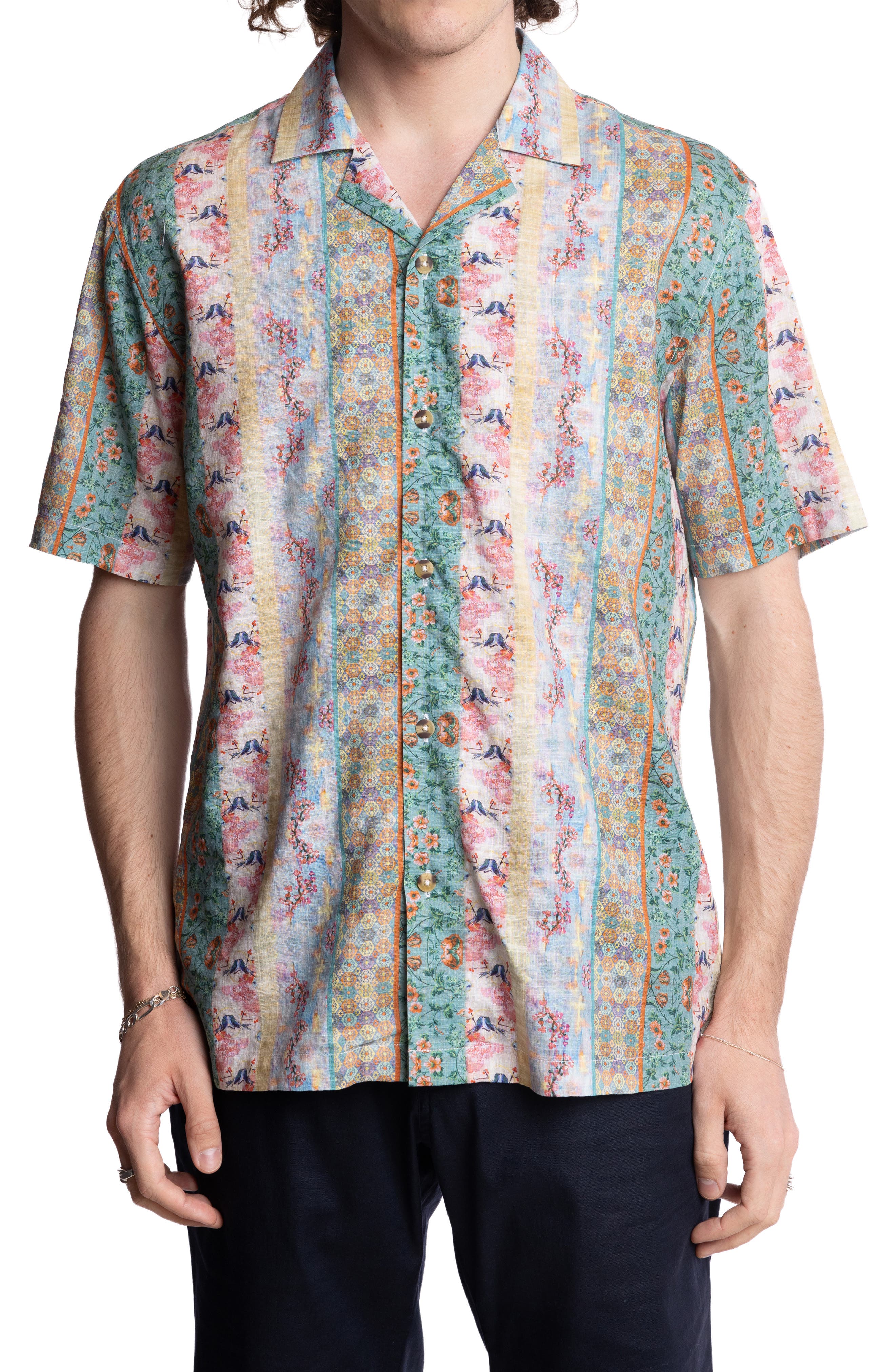 PAISLEY & GRAY Abstract Print Camp Shirt