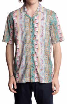 PAISLEY & GRAY Abstract Print Camp Shirt