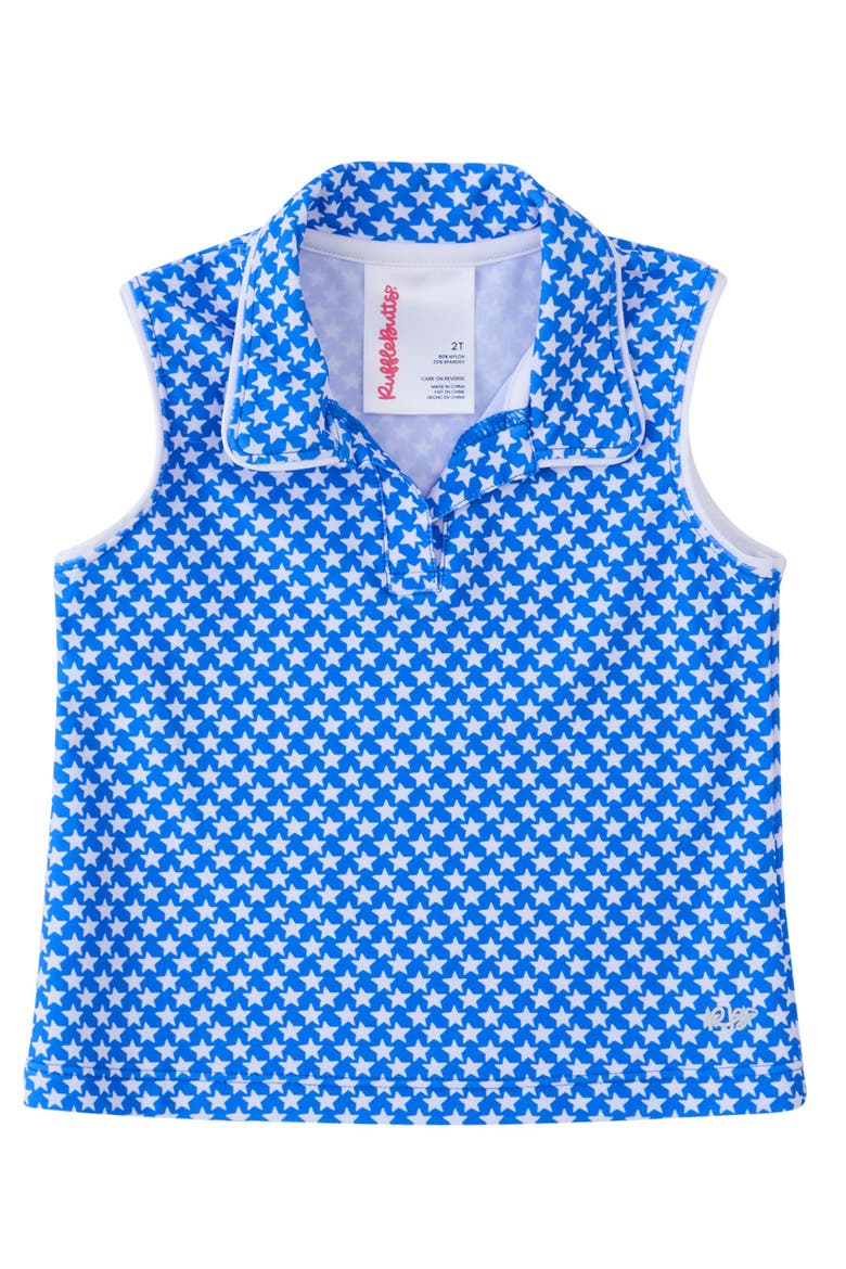 UPF50+ Sleeveless Polo Active Top, Main, color, Tiny Blue Stars