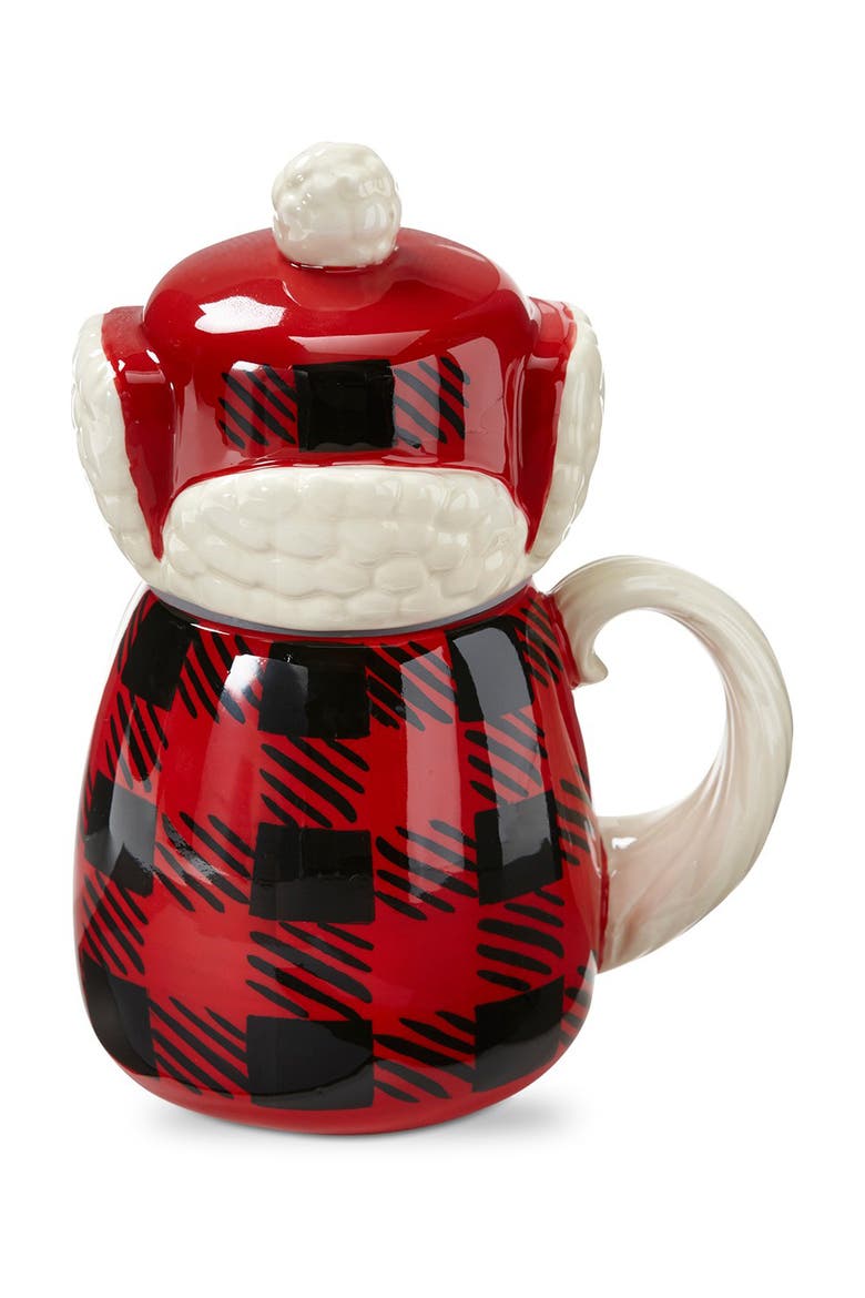 Lars Gnome Lidded Mug Ceramic Drinkware for Christmas, Alternate, color, Multicolored