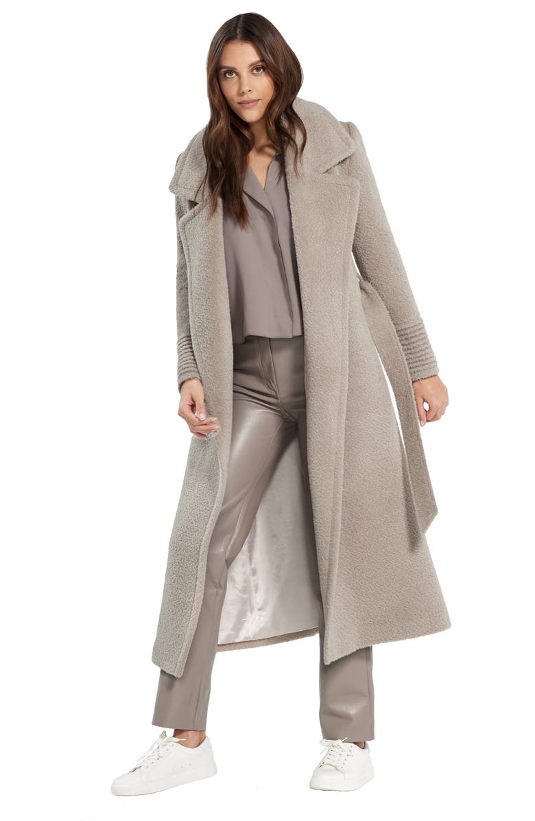 SENTALER Bouclé Notch Collar Alpaca & Wool Blend Wrap Coat, Alternate, color,