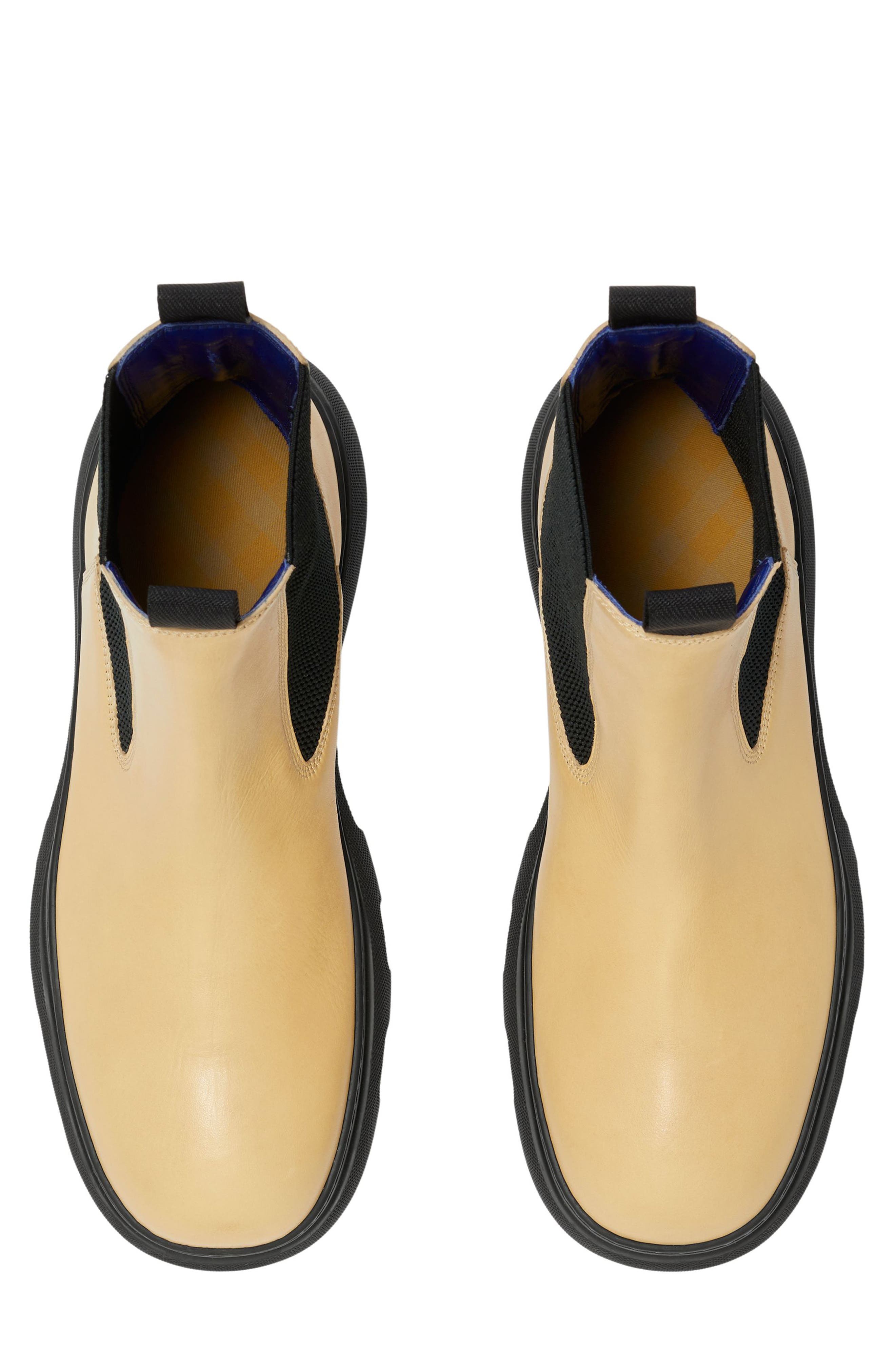 Burberry Gabriel Creeper Chelsea Boot, Alternate, color, Custard