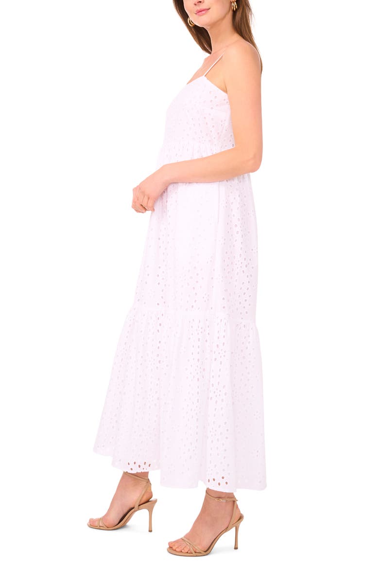 Eyelet Cotton Midi Sundress, Alternate, color, ULTRA WHITE