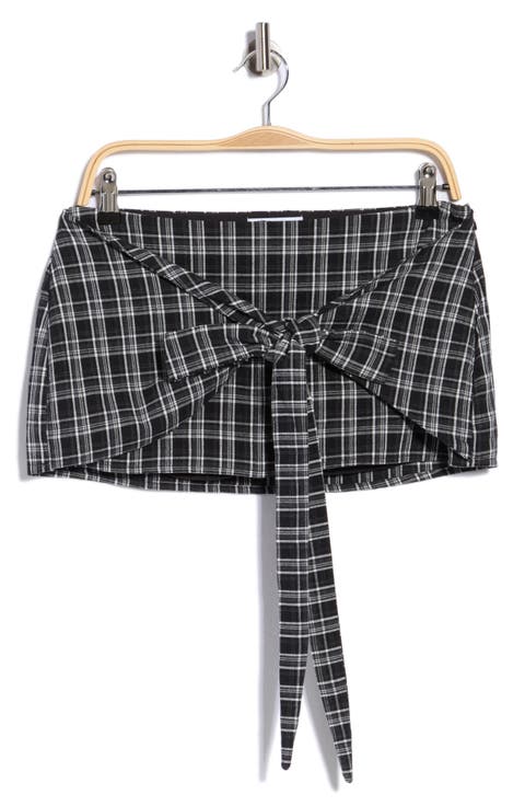 Sarielle Plaid Wrap Miniskort
