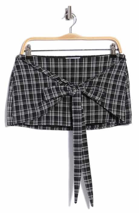 Sarielle Plaid Wrap Miniskort