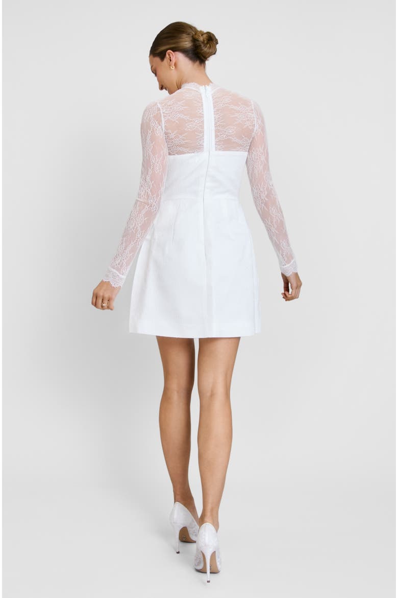 Lace Sleeve Cup Detail Mini Dress, Alternate, color, White