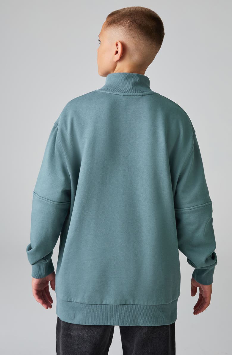 smALLSAINTS by ALLSAINTS Kids' Biggy Quarter Zip Sweatshirt, Alternate, color, Dusky Blue