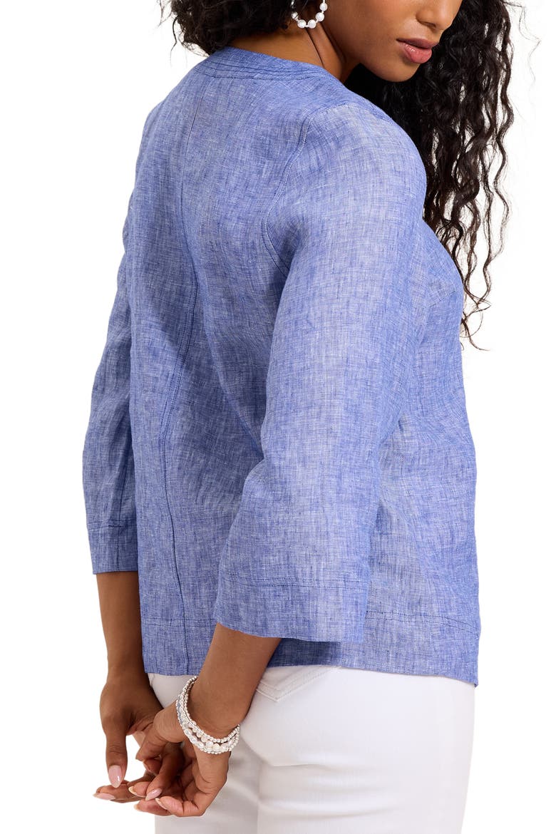 Coastalina Linen Top, Alternate, color, BOLD BLUE