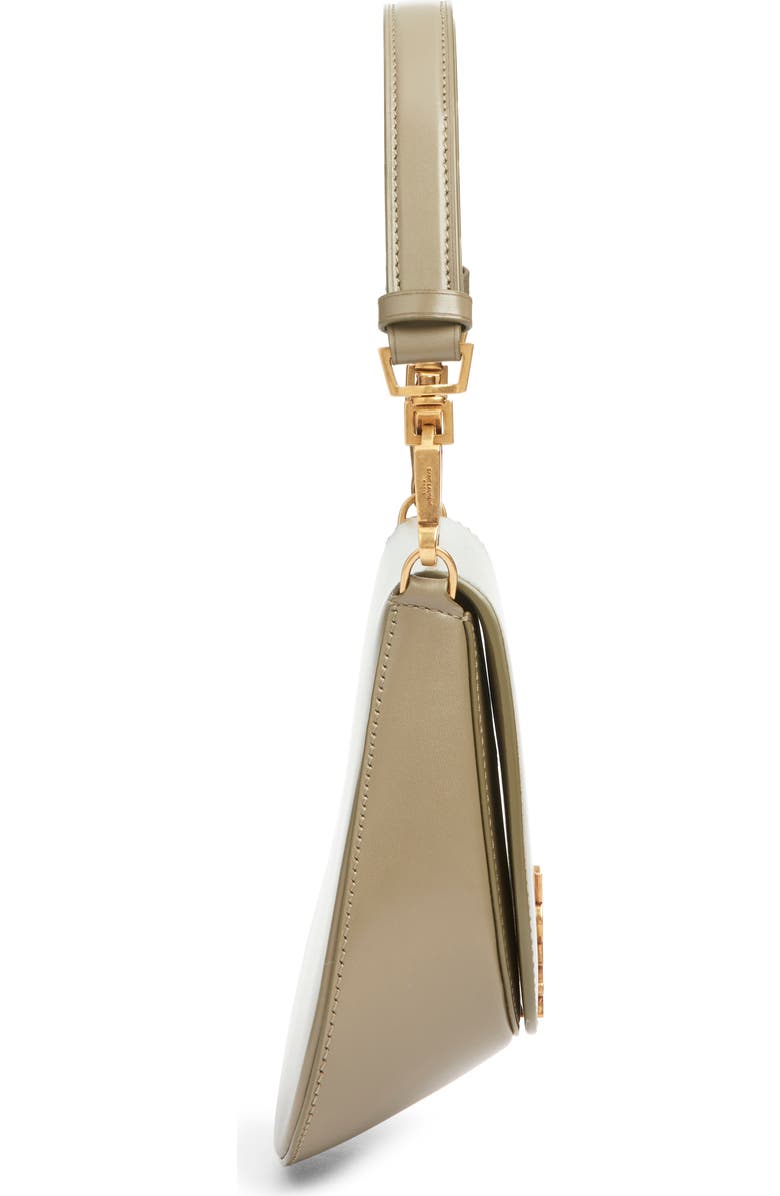 Saint Laurent Mini Voltaire Box Leather Top Handle Bag, Alternate, color, Strong Moss