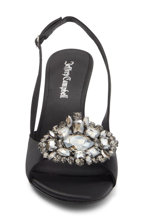 Jeffrey Campbell Triomphe Crystal Embellished Slingback Sandal In Black
