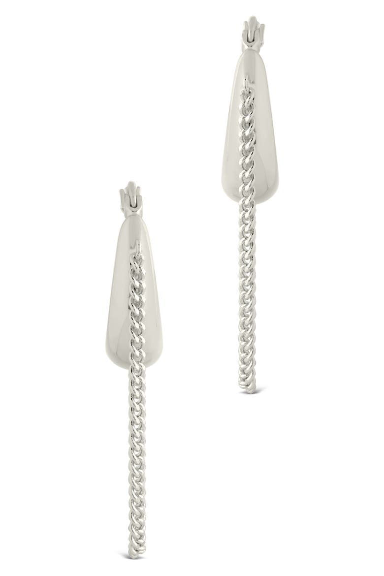 Mackenzie Chain Drop Hoop Earrings, Alternate, color, SILVER