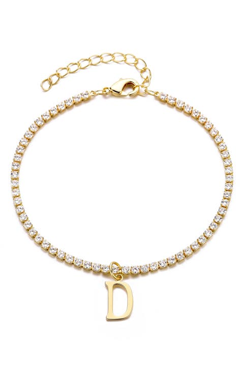 Initial Charm Tennis Bracelet