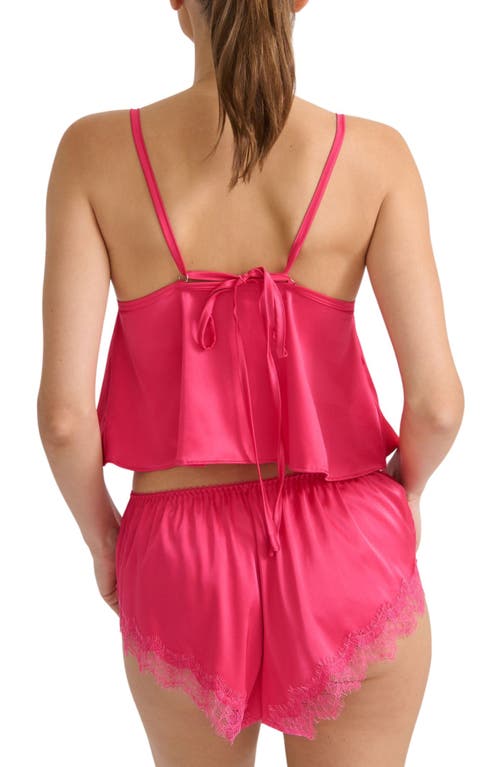 Kat The Label Sorrento Lace Trim Satin Camisole In Pink
