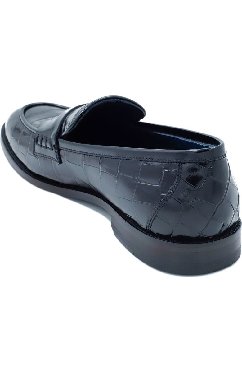 VELLAPAIS Aiden Croc Embossed Penny Loafer, Alternate, color,