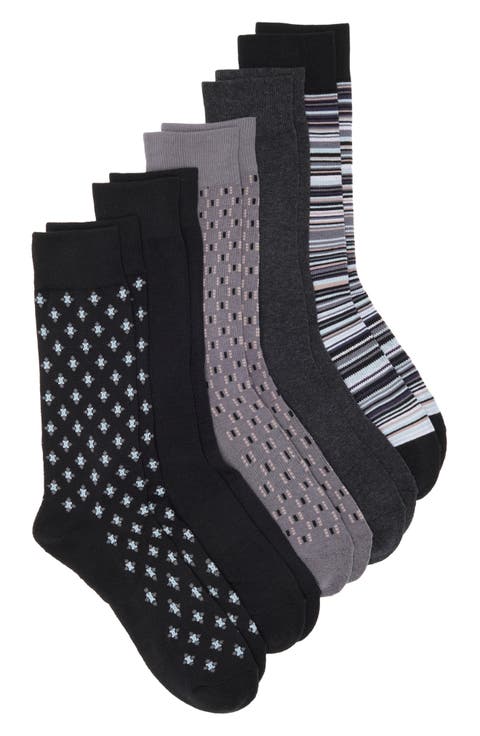 Assorted 5-Pack Geo, Stripe & Solid Dress Socks