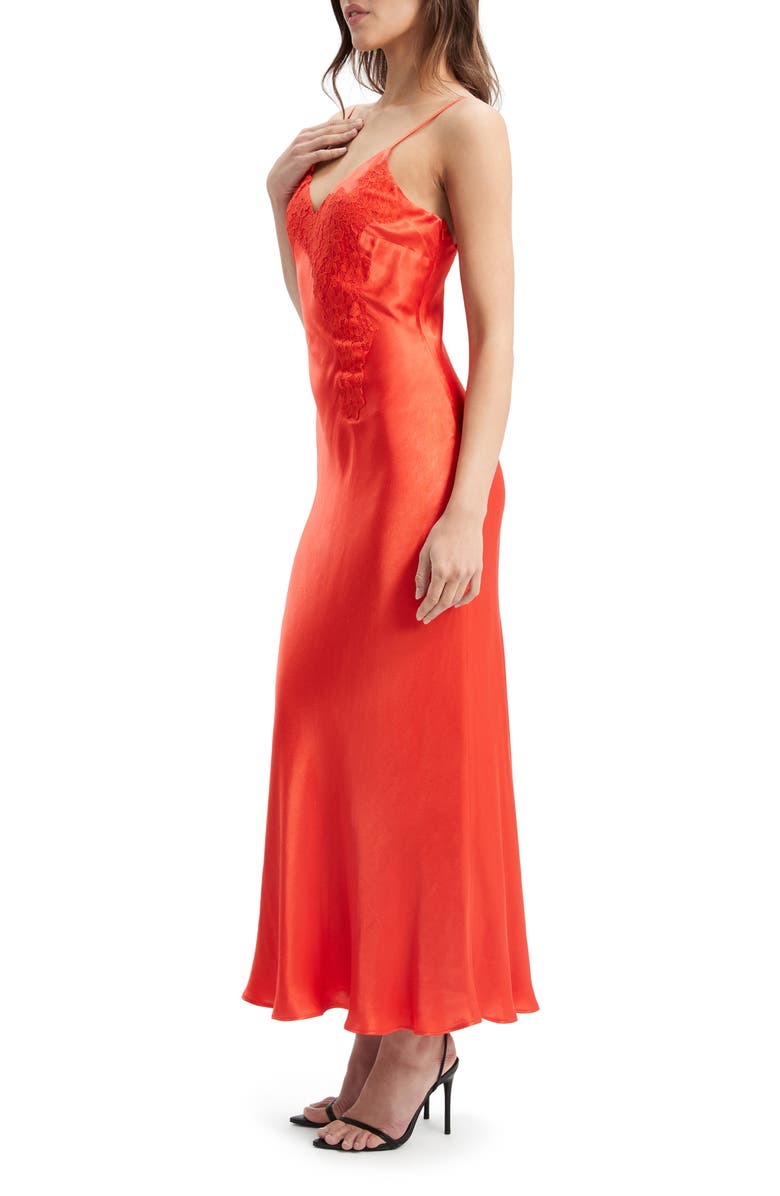 Bardot Avoco Lace Trim Midi Slipdress, Alternate, color, 