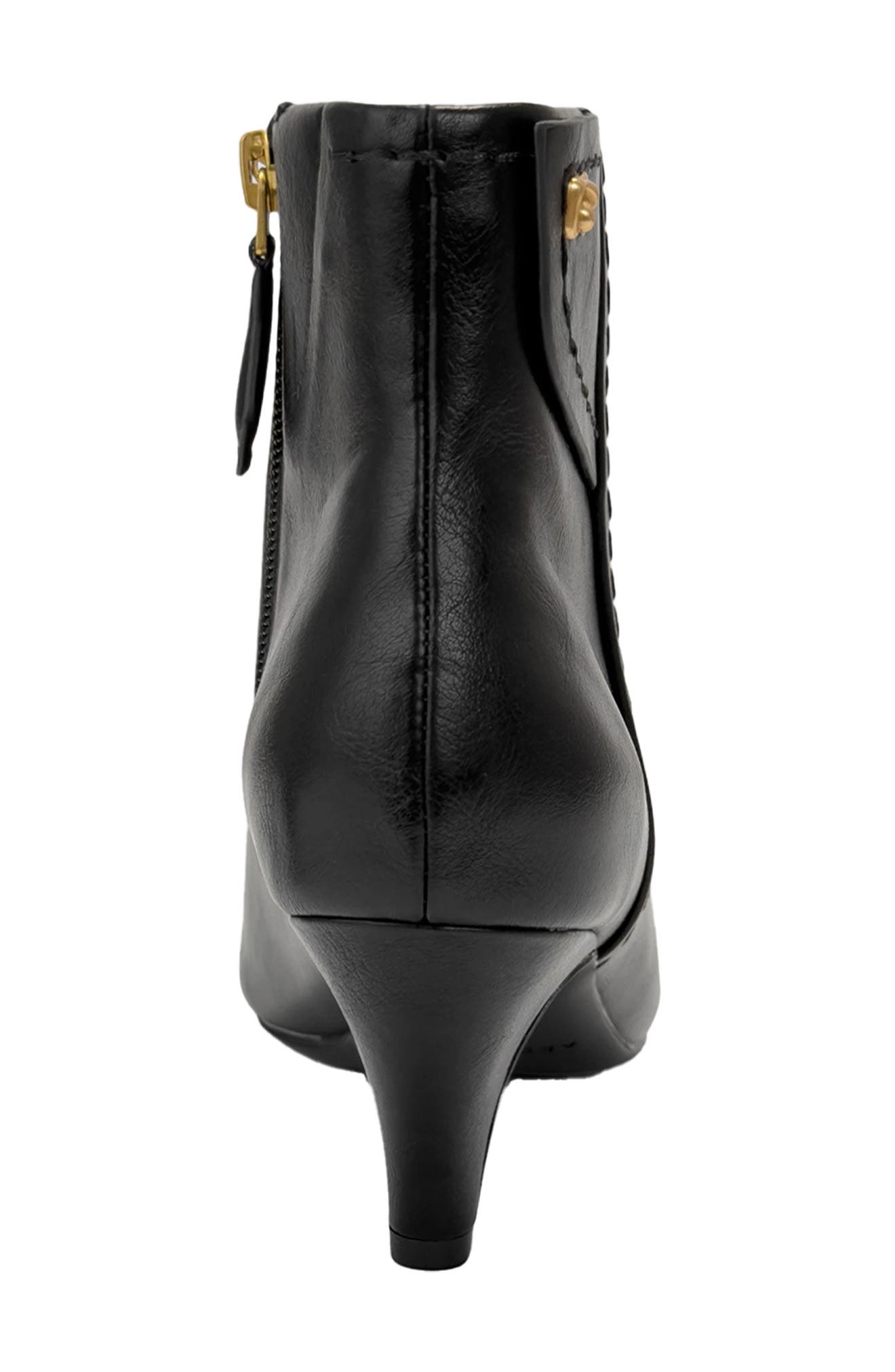 Laurie Faux Leather Bootie, Alternate, color, BLACK