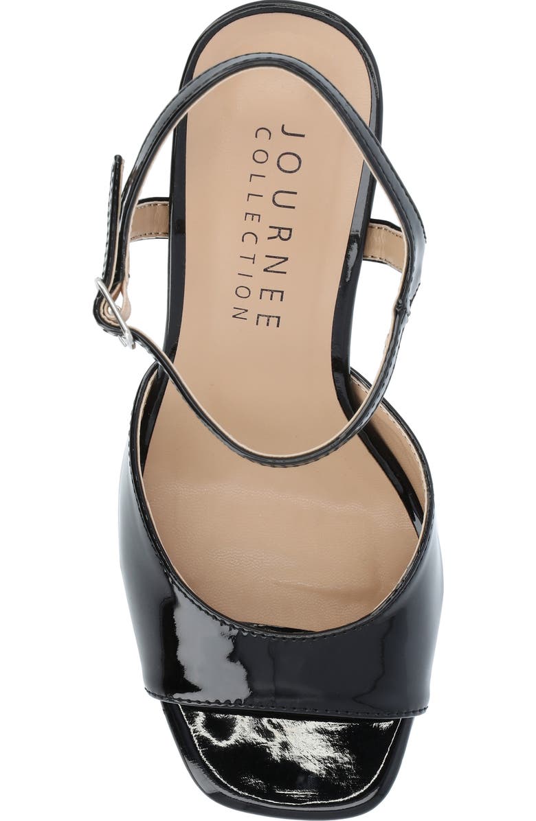 Journee Collection Ziarre Patent Block Heel Sandal, Alternate, color, Black