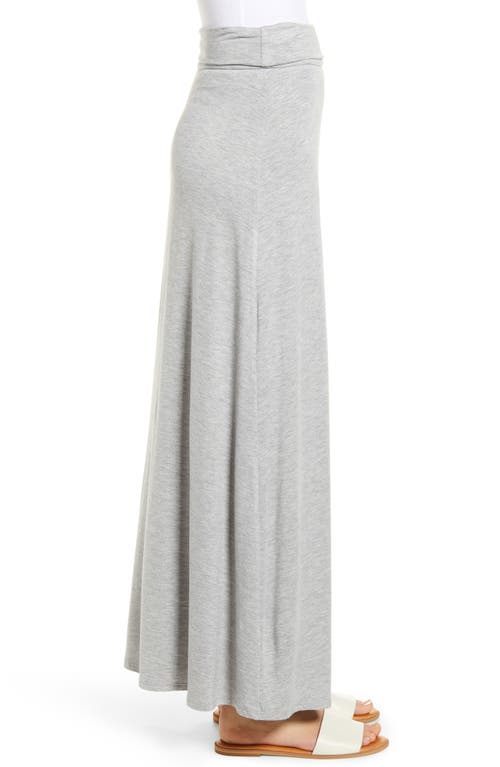 Shop Loveappella Roll Top Maxi Skirt In Heather Grey
