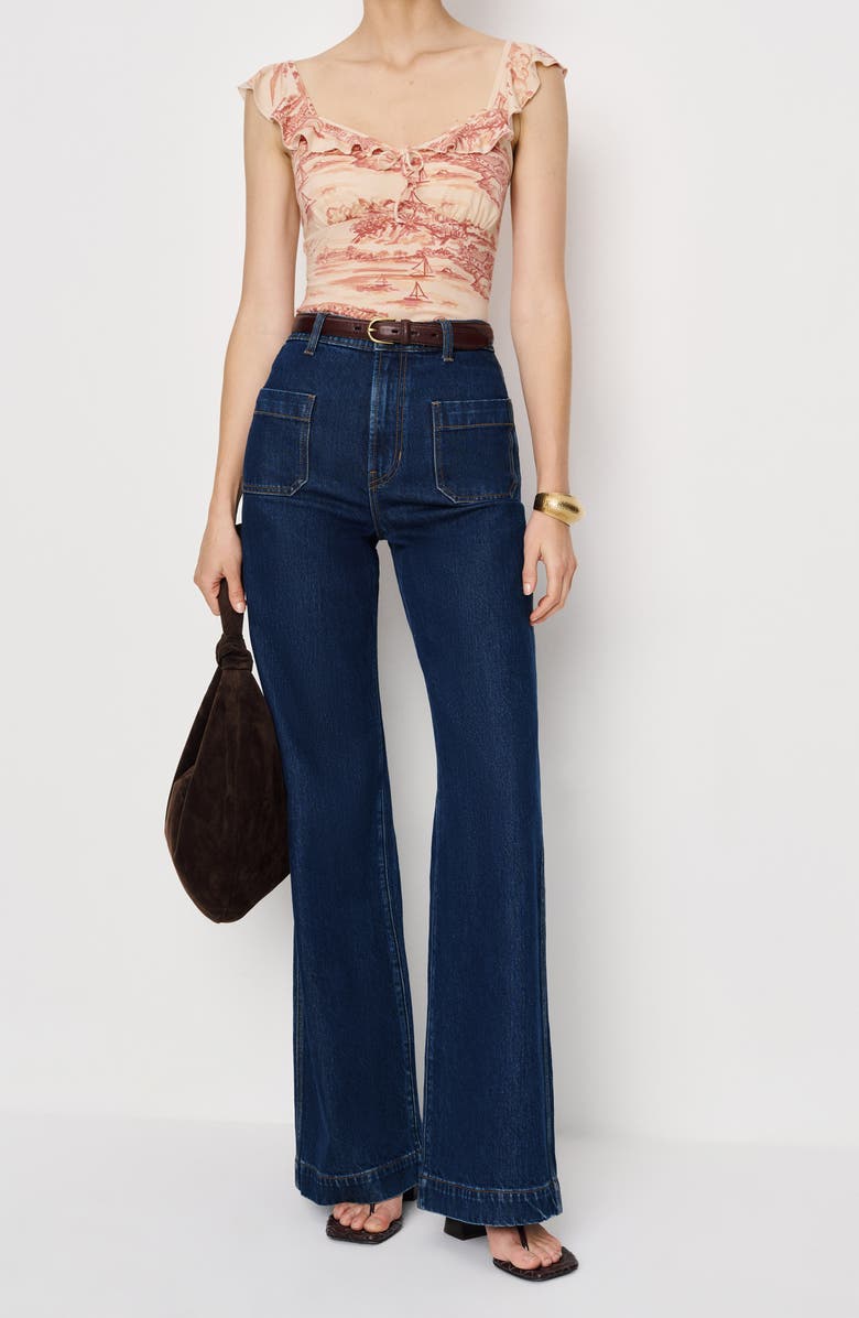 Reformation Lemmy Ruffle Strap Tank, Alternate, color, Dolce Vita