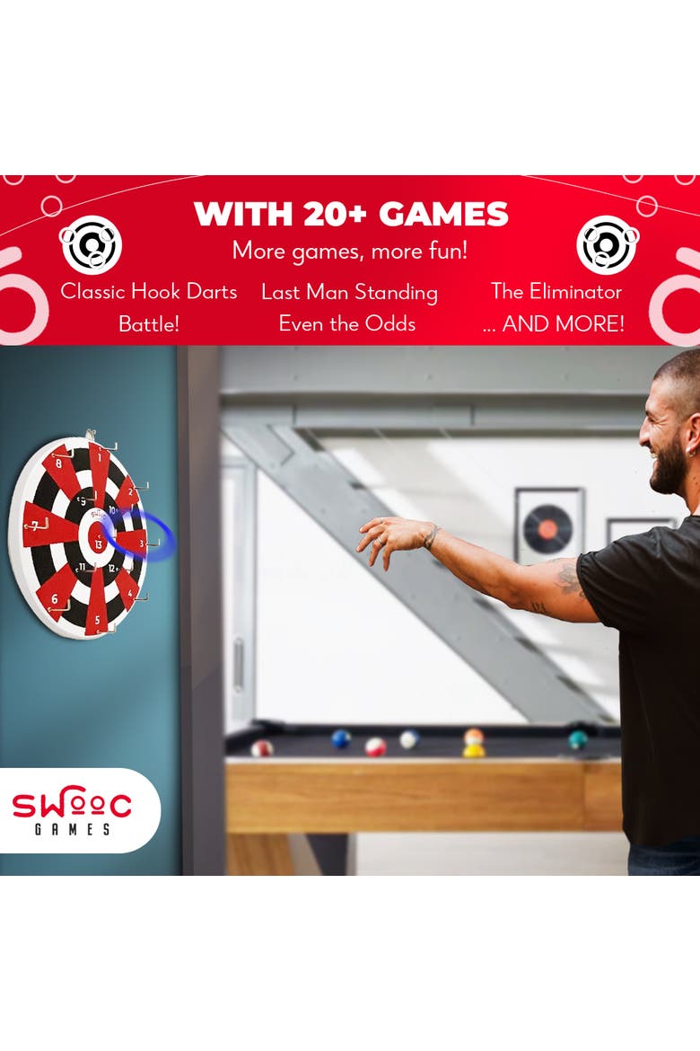 Hook Darts Ring Toss Game | Wood Board and Soft Rings, Alternate, color, Multicolored