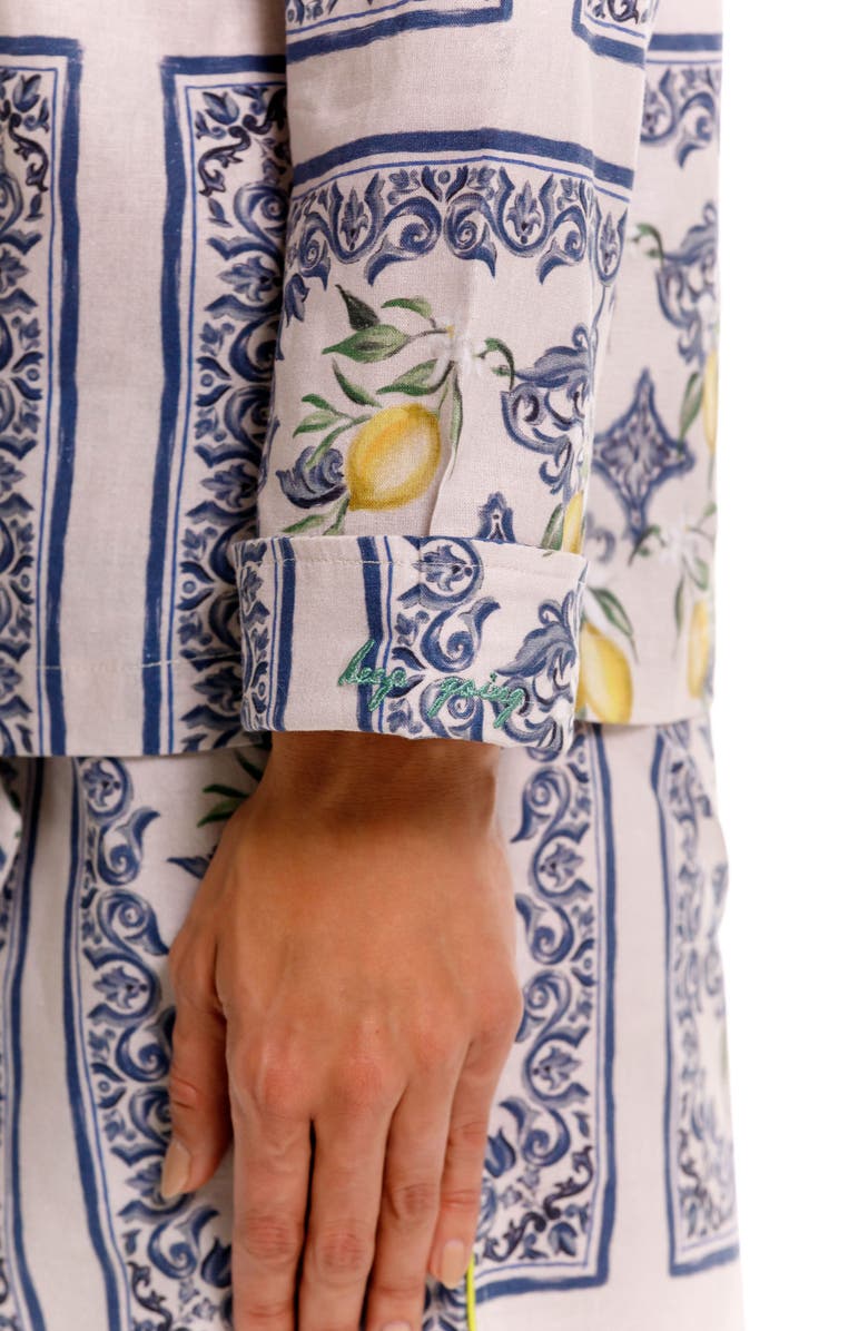 The Lazy Poet Emma Linen Pajamas, Alternate, color, White