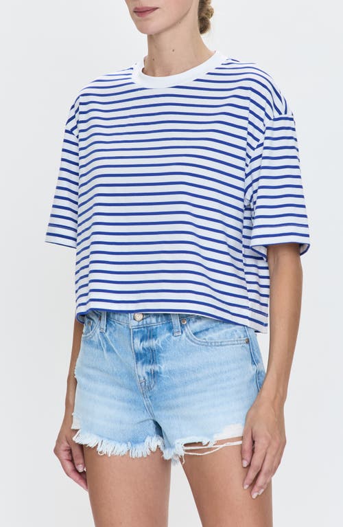Pistola Mae Cropped Boxy Top In Maritime White Stripe In White