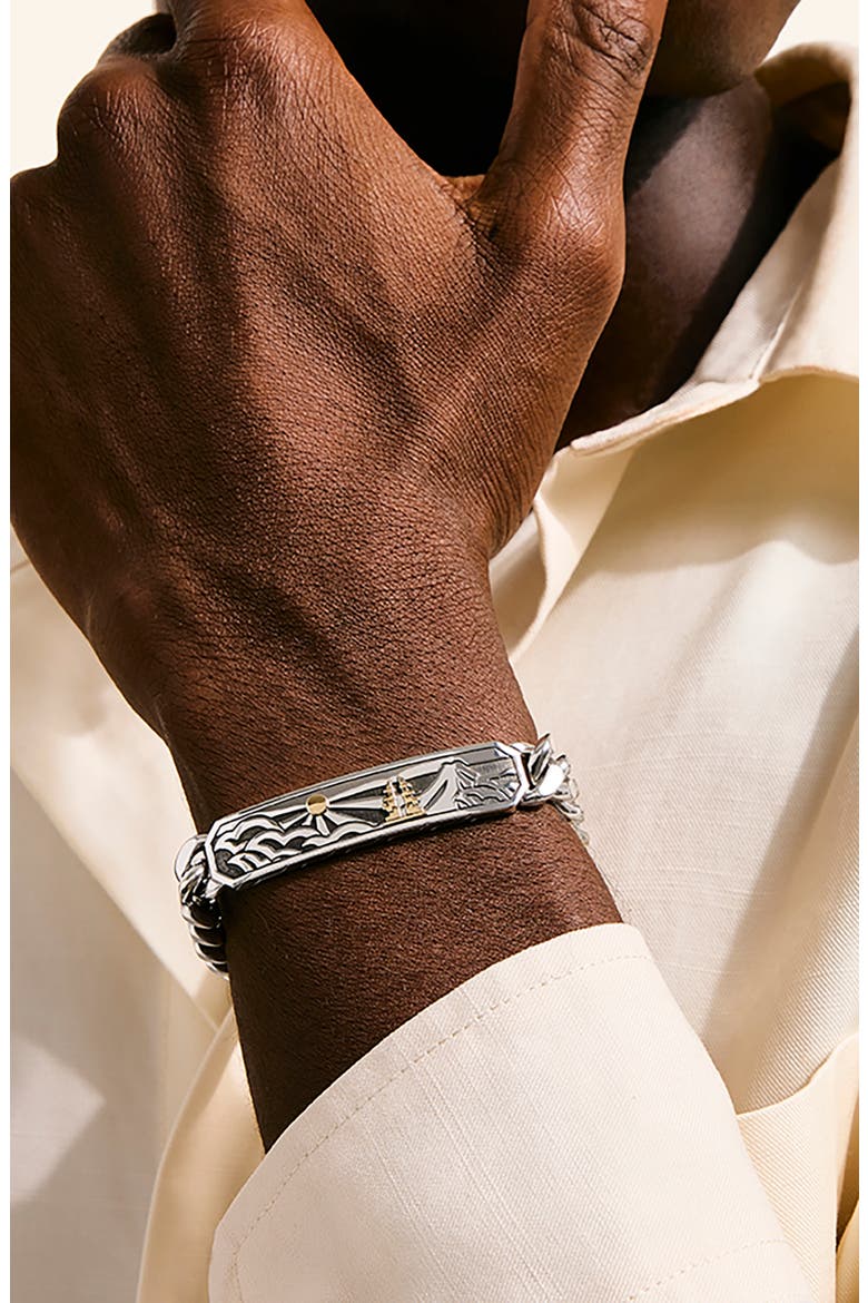 Legends ID Bracelet, 14K Gold, Sterling Silver, 11mm, Alternate, color, SILVER AND GOLD