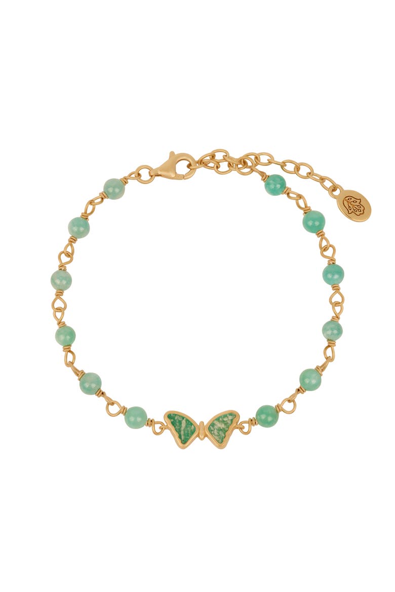 Free Spirit Amazonite Butterfly Gold Bracelet, Main, color, Gold/Turquoise