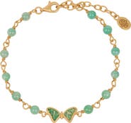 Karma and Luck Free Spirit Amazonite Butterfly Gold Bracelet
