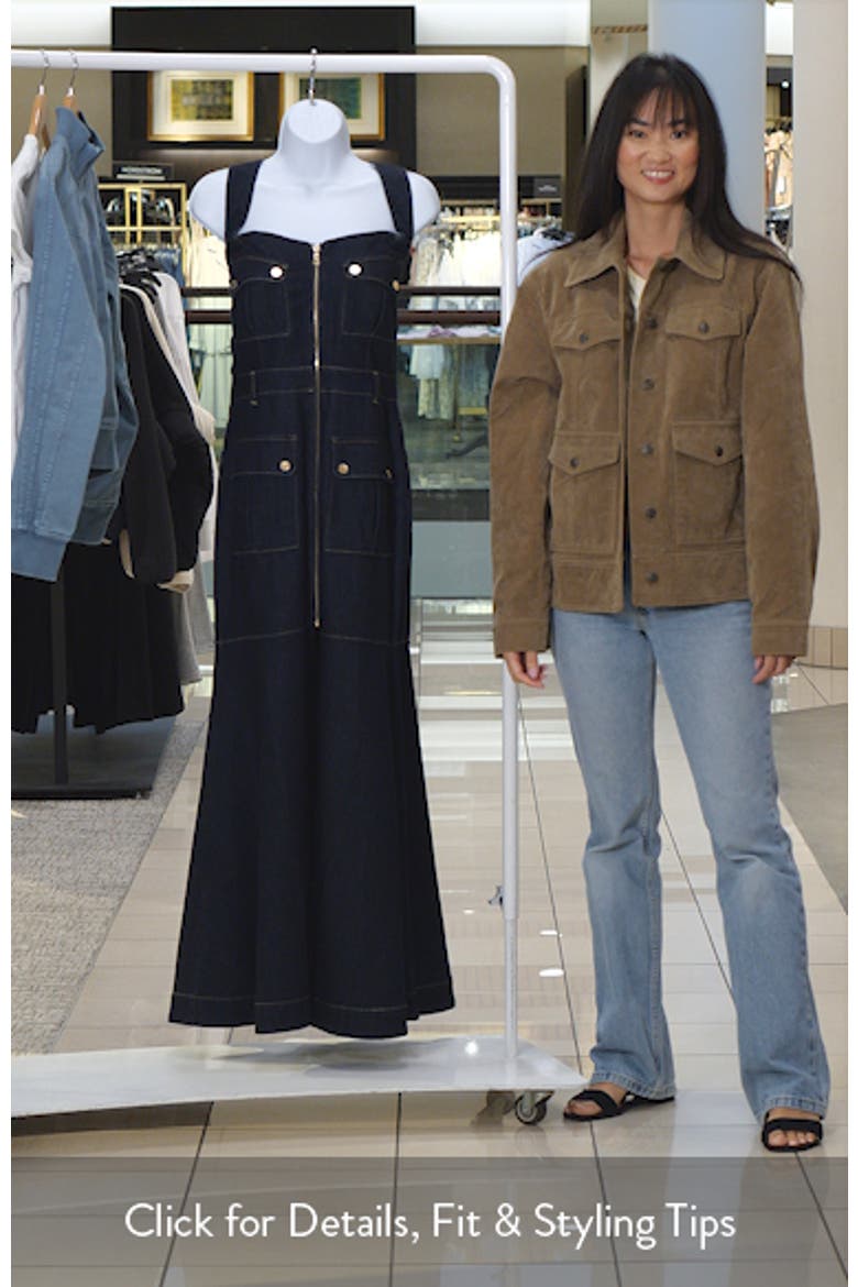 Denim Cargo Fit & Flare Maxi Dress video