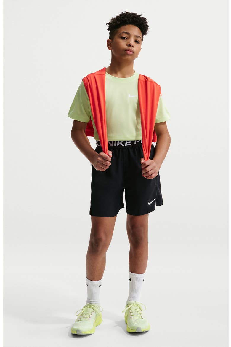 Kids' Dri-FIT Shorts, Main, color, BLACK/ WHITE/ WHITE