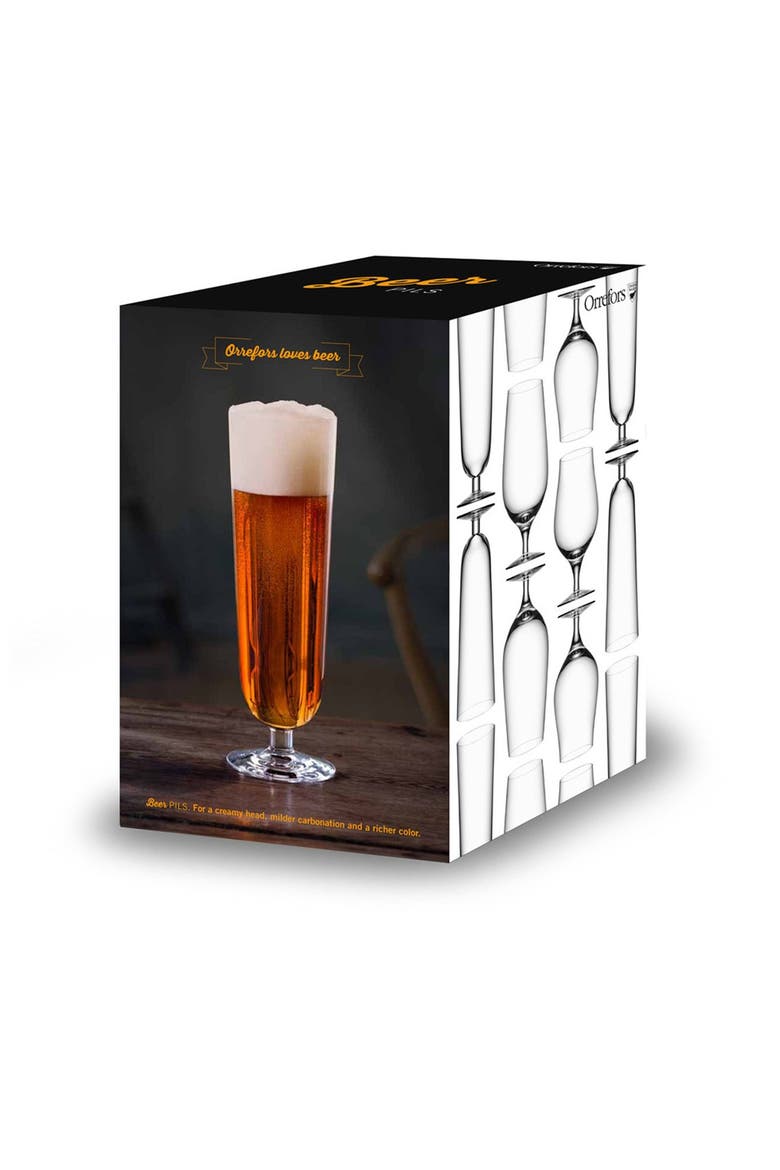 Set of 4 Pils Glasses, Alternate, color, WHITE