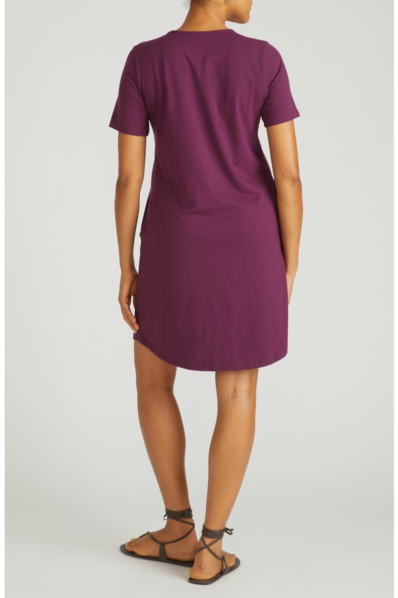 Halie T-Shirt Dress, Alternate, color, GAMAY BURGUNDY