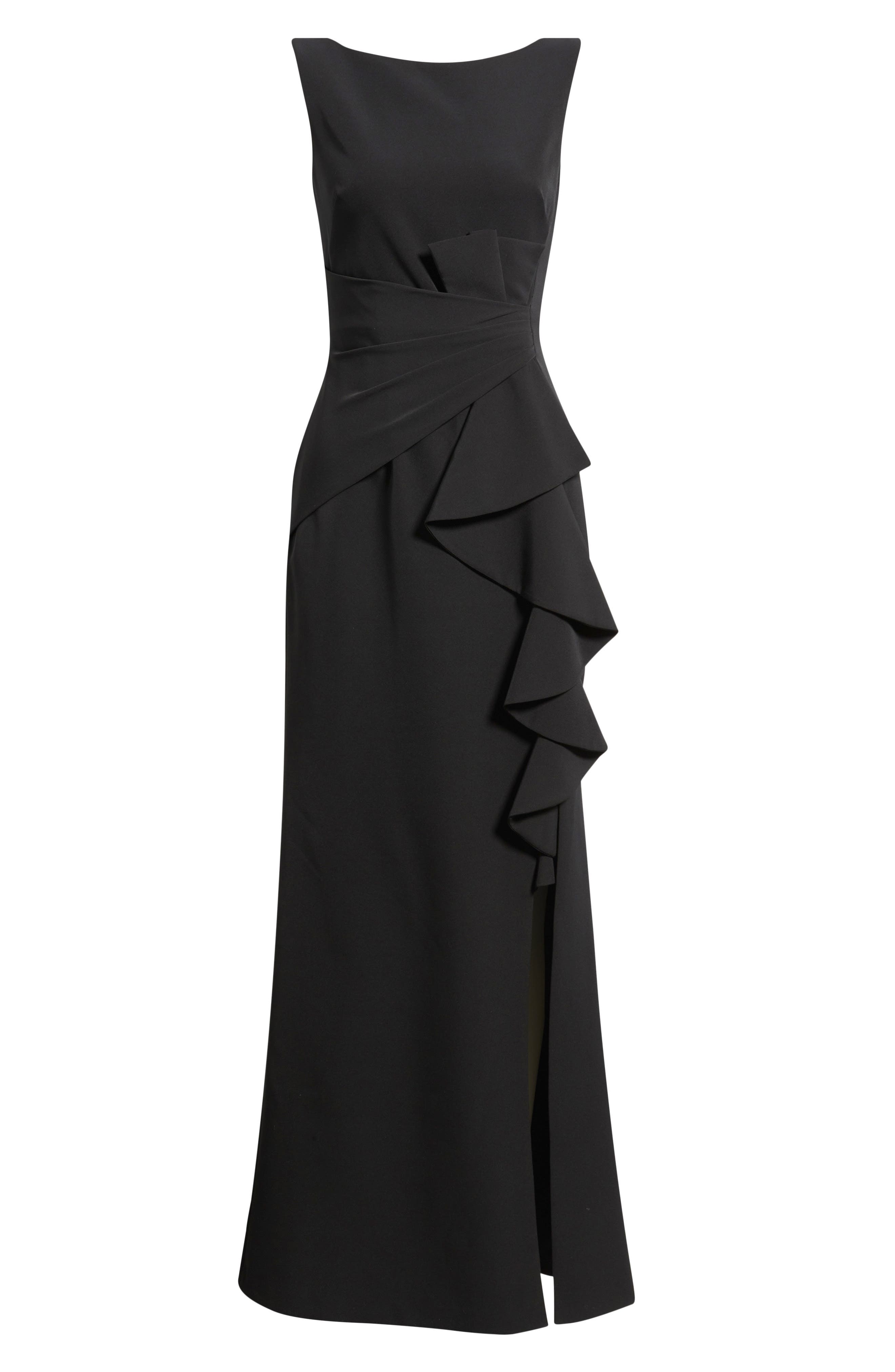 eliza j cascading ruffle maxi dress Eliza J Dresses | Eliza J Ruffle Front Gown In Navy Nwt Size 6 | Color: Blue | Size: 6