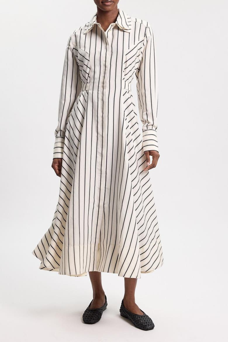 Stripe Midi Dress, Alternate, color, Mono