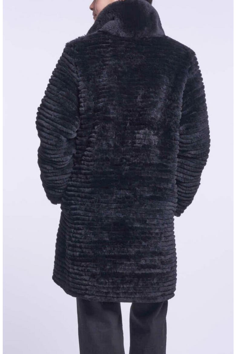 Reversible Down & Genuine Shearling Coat, Alternate, color, BLACK