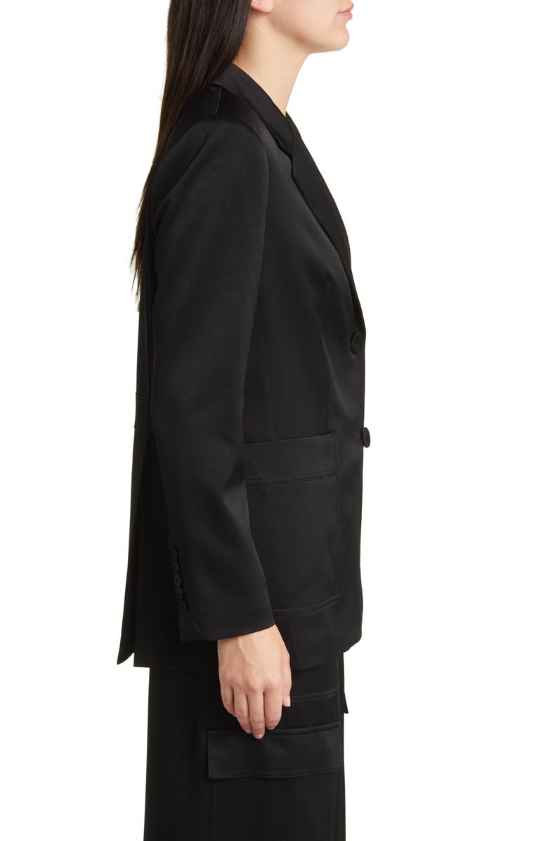 KOBI HALPERIN Notch Lapel Satin Blazer, Alternate, color, 