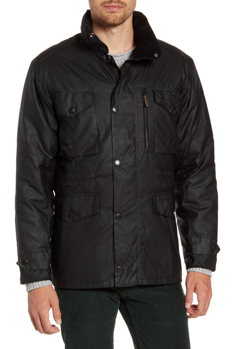Sapper Regular Fit Weatherproof Waxed Cotton Jacket, Alternate, color, BLACK