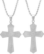 STEELTIME Stainless Steel Double Sided Prayer Cross Pendant