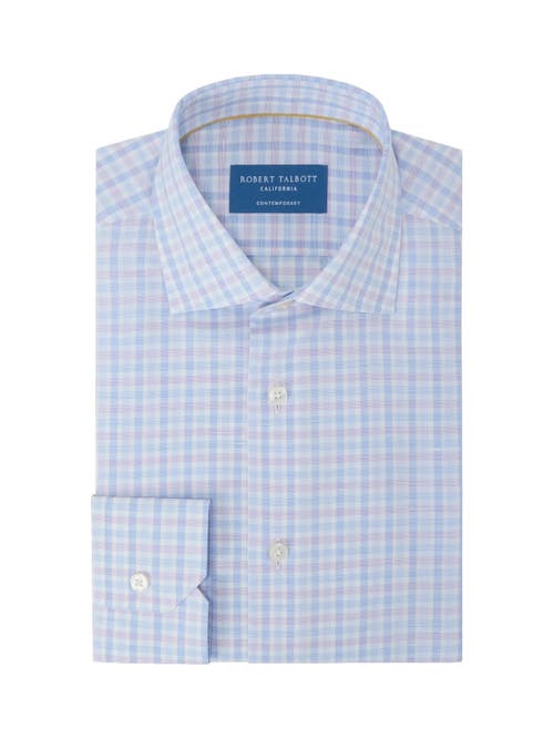 Robert Talbott Reynolds Check Cotton/linen Shirt In Blue