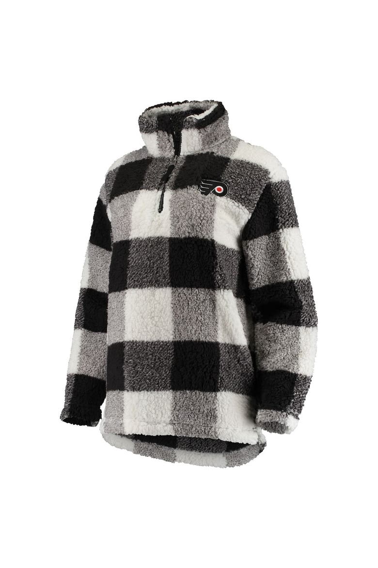 Women's G-III 4Her by Carl Banks Black/White Philadelphia Flyers Plaid Sherpa Quarter-Zip Jacket, Alternate, color, Black