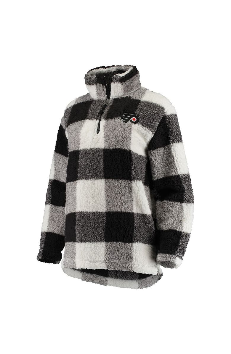 G-III 4HER BY CARL BANKS Women's G-III 4Her by Carl Banks Black/White Philadelphia Flyers Plaid Sherpa Quarter-Zip Jacket, Alternate, color, 