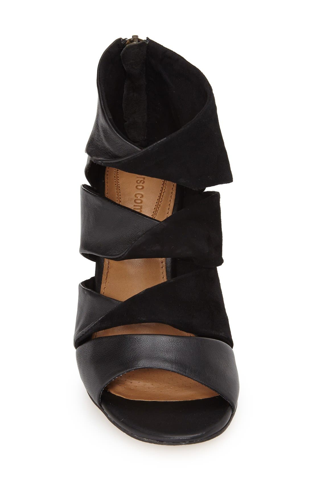 'Carrington' Demi Wedge Sandal, Alternate, color, BLACK