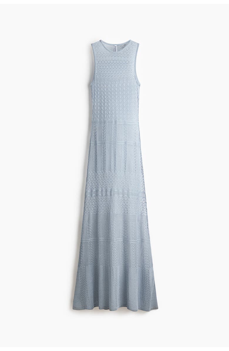 H&M Crochet-look Maxi Dress, Main, color, Light Blue