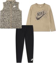 Nike Kids' Wild Warmth Long Sleeve T-Shirt, Quilted Vest & Leggings Set