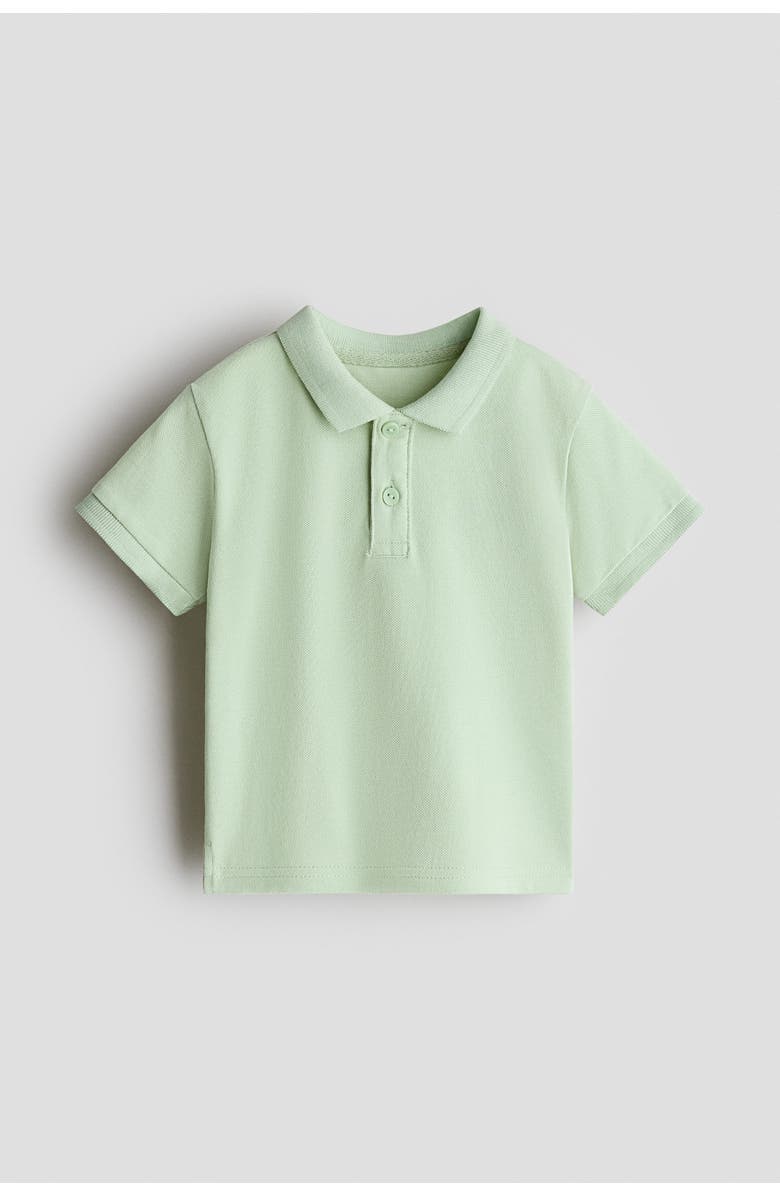 H&M Cotton Piqué Polo Shirt, Main, color, Light Green
