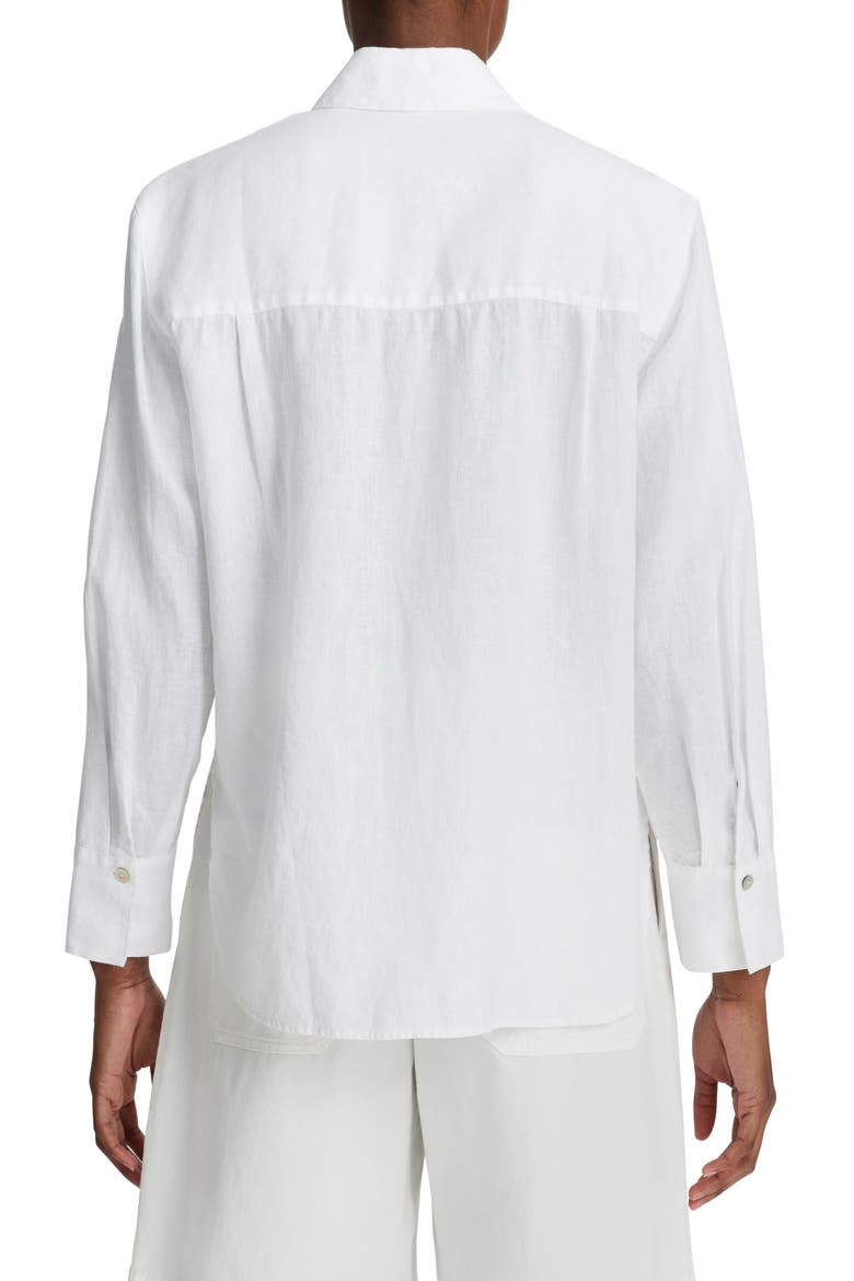 Easy Linen Button-Up Shirt, Alternate, color, OPTIC WHITE