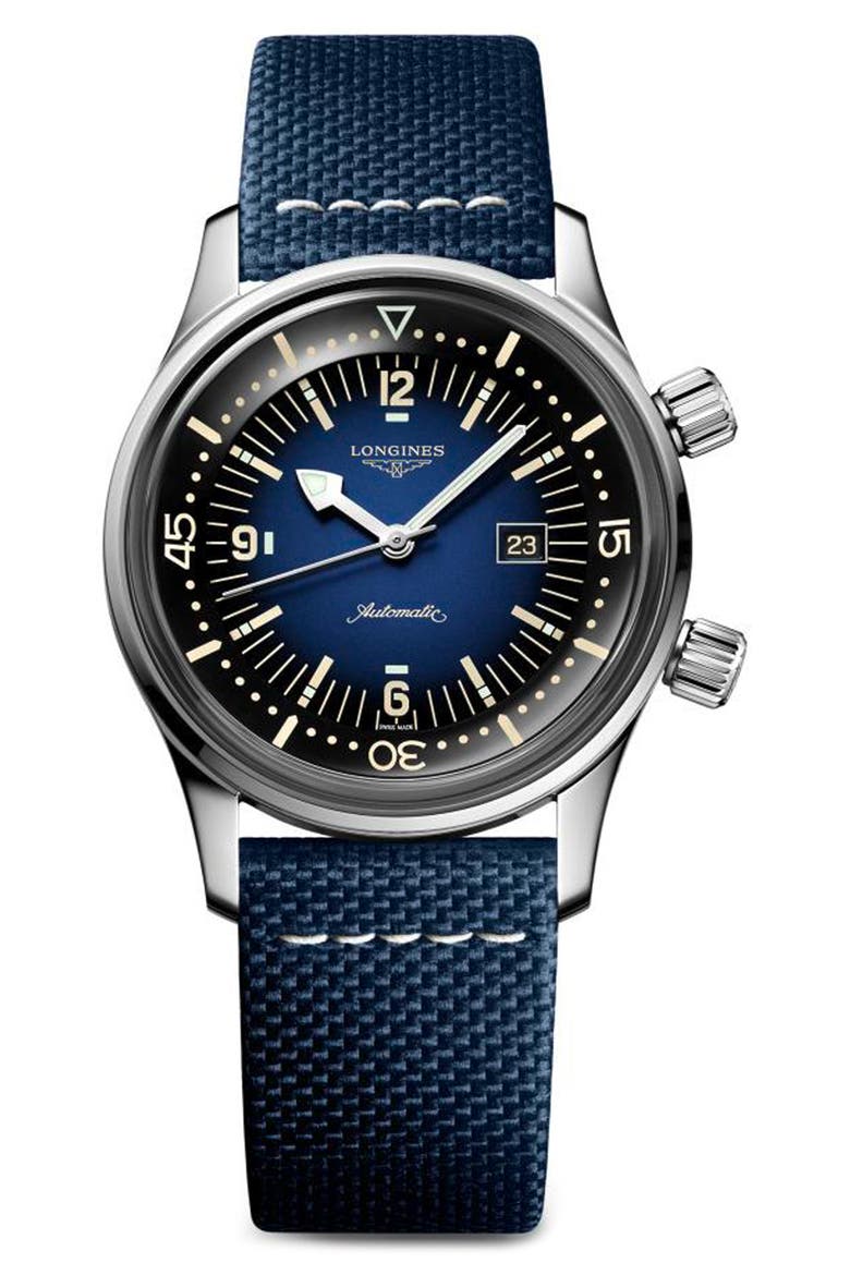 Legend Diver Automatic Strap Watch, 36mm, Main, color, BLUE
